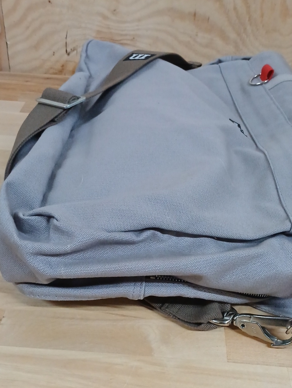 Marimekko Slate Blue Gray Canvas Messenger Bag - Picture 7 of 14